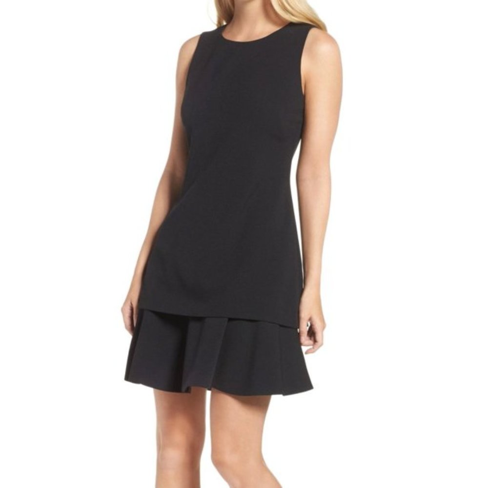 Eliza J Layered Dress in Black, Size 0P